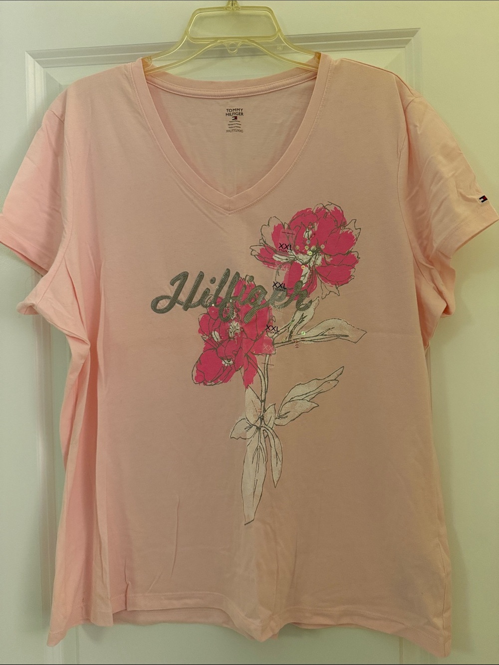 Tommy Hilfiger Light Pink Floral V-Neck Tee